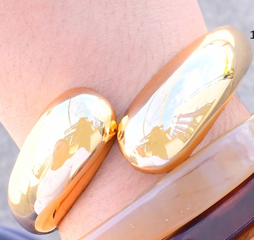 [EB17000132] BRAZALETE DORADO LISO ENTRELAZADO BE809-301  (IN11)