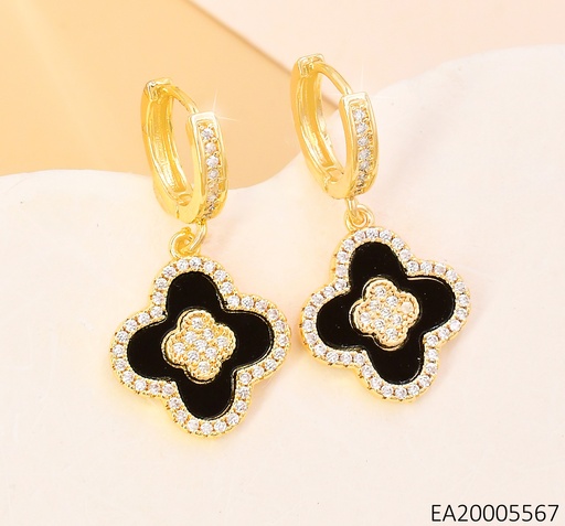 [EA20005567] ARETES HUGGIES VAN CLEEF NEGROS C/ZIRCONIAS EE4090-9