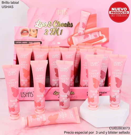 [CU01003073] BLUSH/LABIAL 2EN1 USHAS FS474