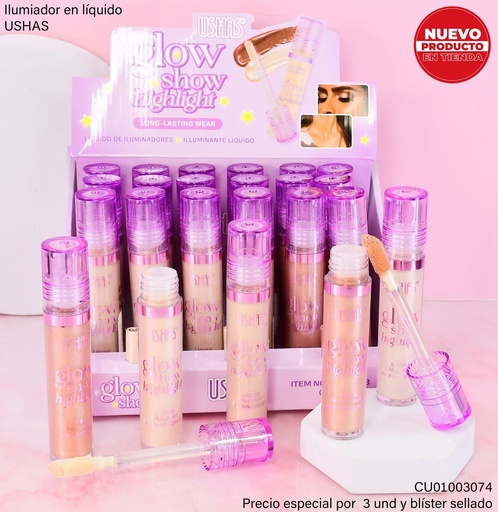 [CU01003074] ILUMINADOR LIQUIDO GLOW USHAS UHIOO4B