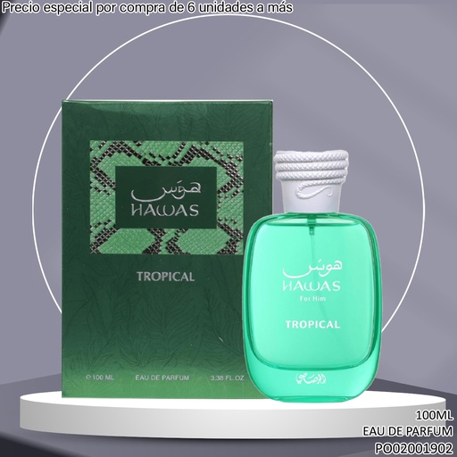 [PO02001902] PERFUME HAWAS TROPICAL MEN RASASI 100ML EDP