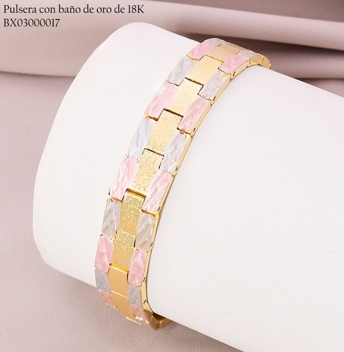 [BX03000017] PULSERA BAÑO DE ORO 18K. XUPING ESTILO FAJA COL.PASTELES Z223
