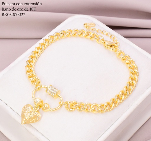 [BX03000027] PULSERA BAÑO DE ORO 18K. XUPING CADENA /OV.CENTRO Z587