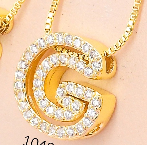 [EC22001048] CADENA C/DIJE INICIAL "G"ZIRC.G251-766 CIERRE AJUST (PI)