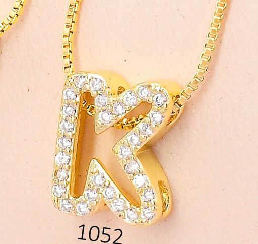 [EC22001052] CADENA C/DIJE INICIAL "K"ZIRC.G251-766 CIERRE AJUST (PI)