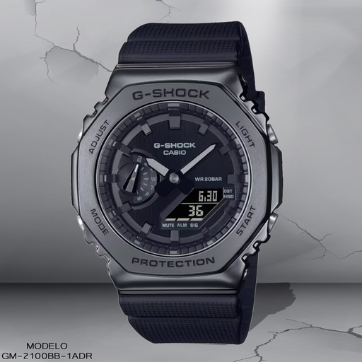 [GM-2100BB-1ADR] RELOJ CASIO G-SHOCK ANALOGO GM-2100BB-1ADR CUERO NEGRO