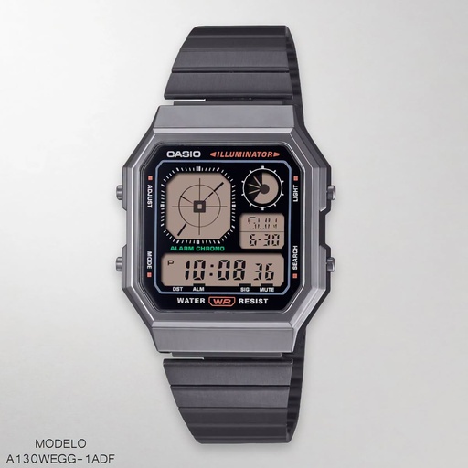 [A130WEGG-1ADF] RELOJ CASIO ANA-DIG A13WEGG-1ADF METAL NEGRO