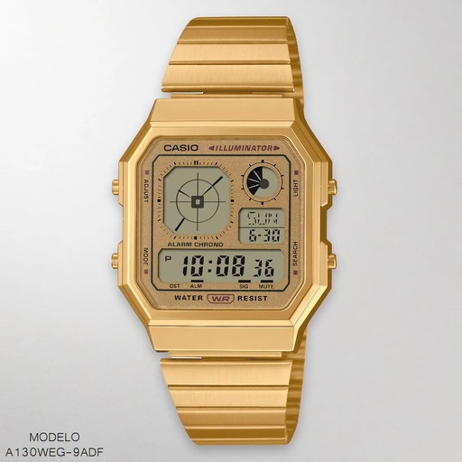 [A130WEG-9ADF] RELOJ CASIO DIGITAL A130WEG-9ADF METAL DOR