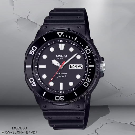 [MRW-230H-1E1VDF] RELOJ CASIO ANALOGO MRW-230H-1E1VDF RESINA NEGRA