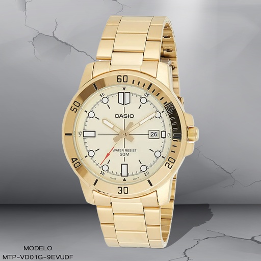 [MTP-VD01G-9EVUDF] RELOJ CASIO ANALOGO MTP-VD01G-9EVUDF METAL DOR