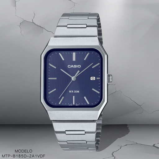 [MTP-B185D-2A1VDF] RELOJ CASIO ANALOGO MTP-B185D-2A1VDF METAL PLAT.