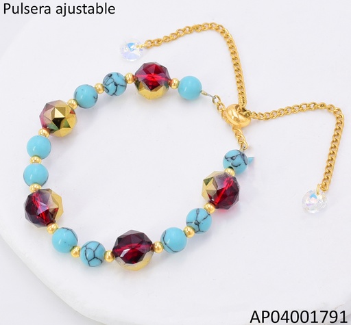 [AP04001791] PULSERA RD. CELESTE/ROJO/AMABAR BA1121-439 012026