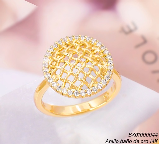 [BX01000044] ANILLO BAÑO DE ORO 14K. XUPING CIRCULO CALADO RE404-428 012026