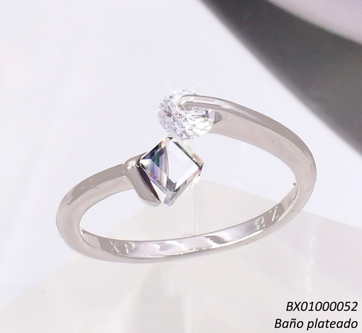 [BX01000052] ANILLO BAÑO PLATEADO. ZIRC RD/CUBO RE414-428 012026 XUPING
