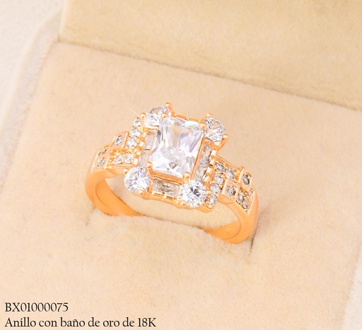 [BX01000075] ANILLO BAÑO DE ORO 18K. XUPING RECT/ZIRC. RE440-427 012026
