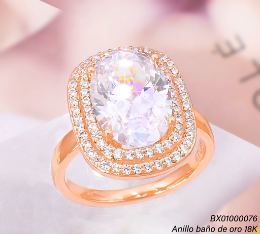 [BX01000076] ANILLO BAÑO DE ORO 18K. XUPING OV/ZIRC. RE441-427 012026