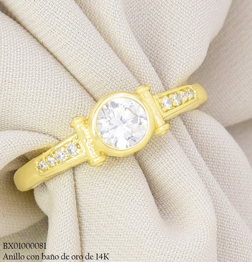 [BX01000081] ANILLO BAÑO DE ORO 14K. XUPING ZIRC. RD  RE472-428 012026
