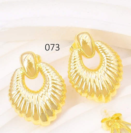 [BX02000073] ARETES BAÑO DE ORO 14K. XUPING HOJA LINEAS EE5248-427 012026
