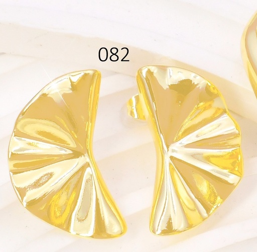 [BX02000082] ARETES BAÑO DE ORO 14K. XUPING "C" ABANICO GRAB. EE5257-427 012026