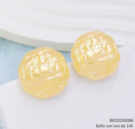 [BX02000086] ARETES BAÑO DE ORO 14K. XUPING RD.CUADRO GRAB. EE5261-427 012026