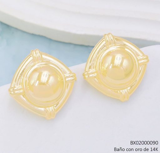 [BX02000090] ARETES BAÑO DE ORO 14K. XUPING CUADRO ESFERA EE5265-427 012026