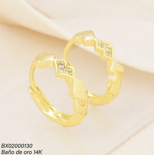[BX02000130] ARETES BAÑO DE ORO 14K. XUPING CORAZONES EE5305-427 012026