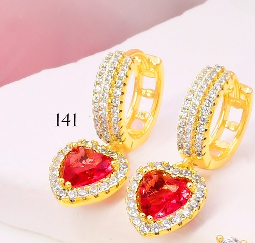 [BX02000141] ARETES BAÑO DE ORO 14K. XUPING "C" CORAZON ZIRC. EE5316-427 012026