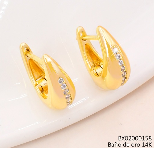 [BX02000158] ARETES BAÑO DE ORO 14K. XUPING GOTA ZIRC. EE5334-427 012026