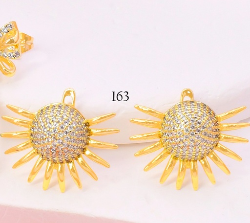 [BX02000163] ARETES BAÑO DE ORO 14K. XUPING GIRASOL ZIRC. EE5339-427 012026