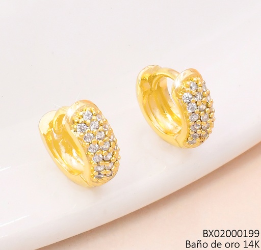 [BX02000199] ARETES BAÑO DE ORO 14K. XUPING "C" LINEA ZIRC. EE5377-428 012026