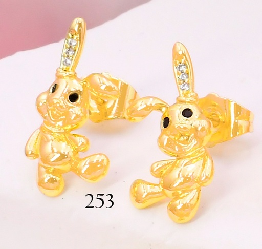 [BX02000253] ARETES BAÑO DE ORO 14K. XUPING CONEJO EE5443-428 012026
