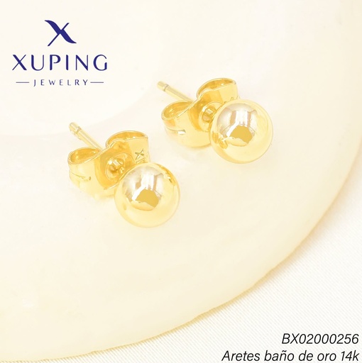[BX02000256] ARETES BAÑO DE ORO 14K. XUPING PELOTITA EE5447-428 012026