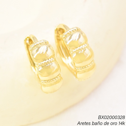 [BX02000328] ARETES BAÑO DE ORO 14K. XUPING "C" OV.HORIZ. EE5507-428 012026