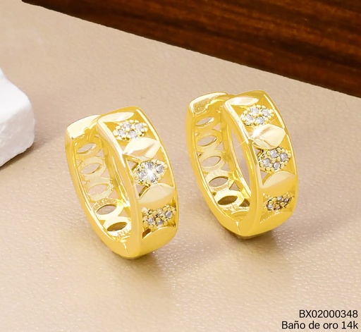 [BX02000348] ARETES BAÑO DE ORO 14K. XUPING HUGGIES OVALOS EE5540-427 012026