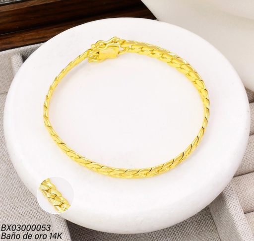 [BX03000053] PULSERA BAÑO DE ORO 14K. XUPING MARTILLADA BE905-9 012026