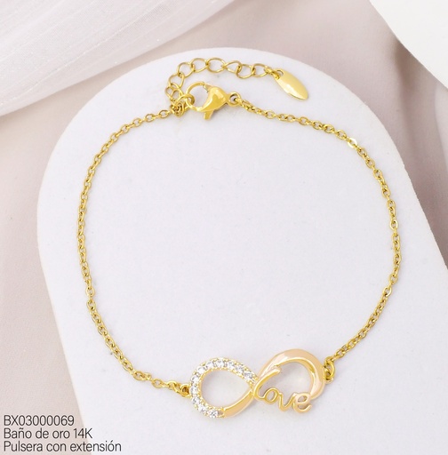 [BX03000069] PULSERA BAÑO DE ORO 14K. XUPING INFINITO/LOVE BE934-428 012026