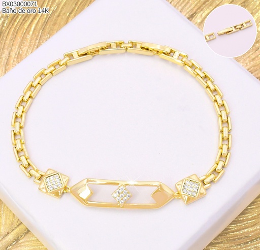 [BX03000071] PULSERA BAÑO DE ORO 14K. XUPING ROMBO/ZIRC. BE936-428 012026