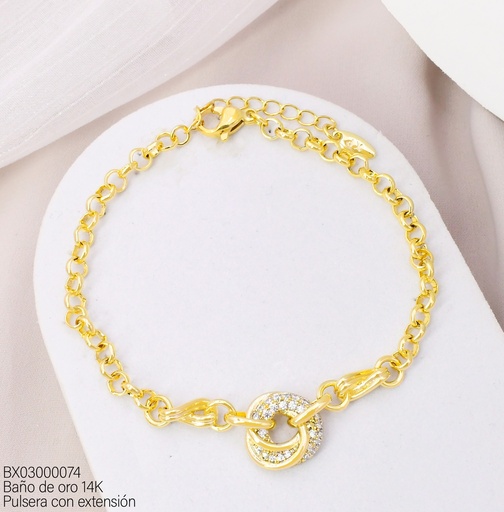 [BX03000074] PULSERA BAÑO DE ORO 14K. XUPING CIRCULO/ZIRC. BE941-428 012026