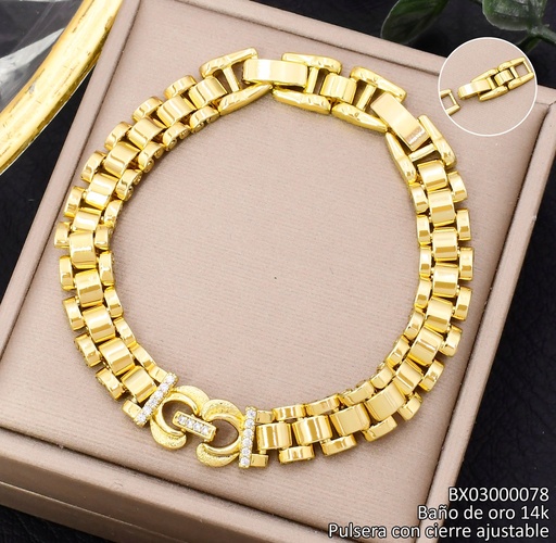 [BX03000078] PULSERA BAÑO DE ORO 14K. XUPING "IC" ZIRC. BE949-428 012026
