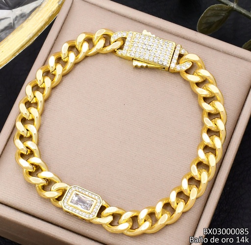 [BX03000085] PULSERA BAÑO DE ORO 14K. XUPING RECT ZIRC. BE960-428 012026