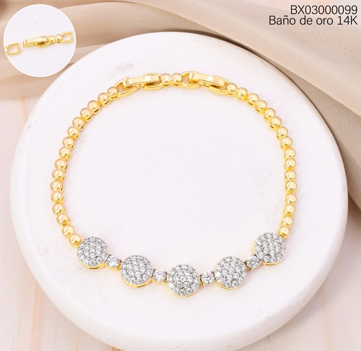 [BX03000099] PULSERA BAÑO DE ORO 14K. XUPING  CIRC./ZIRC. BE979-428 012026