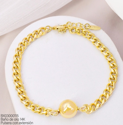 [BX03000115] PULSERA BAÑO DE ORO 14K. XUPING ESFERA BE997-428 012026