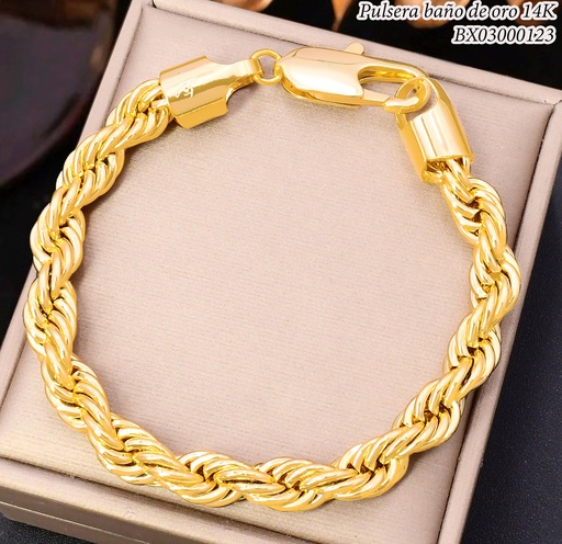 [BX03000123] PULSERA BAÑO DE ORO 14K. XUPING CAD./C.CHINO BE1007-428 012026