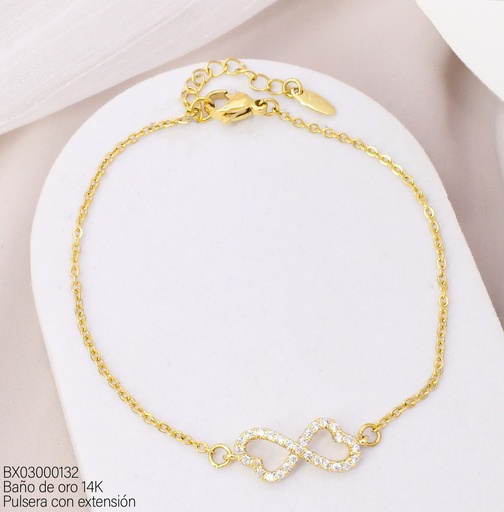 [BX03000132] PULSERA BAÑO DE ORO 14K. XUPING INF./CORAZON BE1016-428 012026