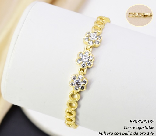 [BX03000139] PULSERA BAÑO DE ORO 14K. XUPING FLOR/ZIRC. BE1024-428 012026