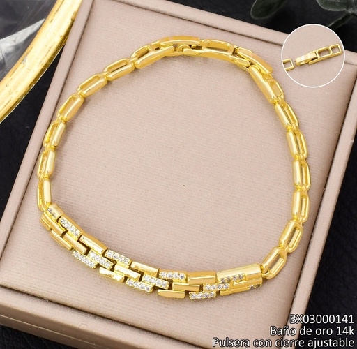 [BX03000141] PULSERA BAÑO DE ORO 14K. XUPING LINEA/ZIRC. BE1026-428 012026