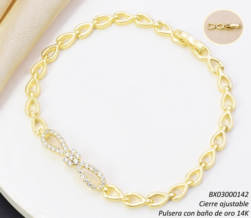 [BX03000142] PULSERA BAÑO DE ORO 14K. XUPING INF/FLOR BE1027-428 012026
