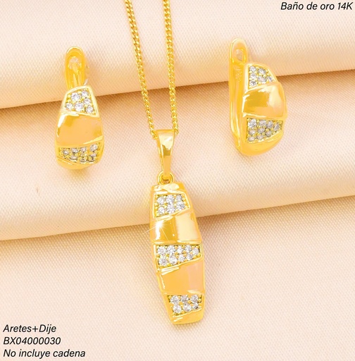 [BX04000030] SET BAÑO DE ORO 14K. XUPING OV. ZIRC. SE1476-428 012026