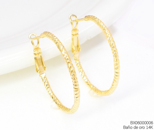 [BX06000006] ARGOLLA BAÑO DE ORO 14K. XUPING DIAMANTADAS EE5521-428 012026