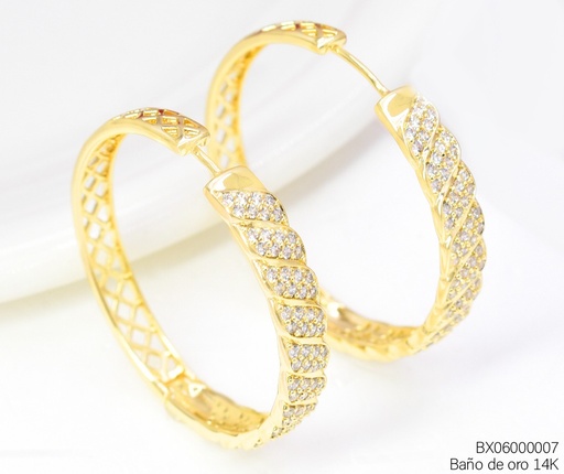 [BX06000007] ARGOLLA BAÑO DE ORO 14K. XUPING ZIRC. EE5522-428 012026